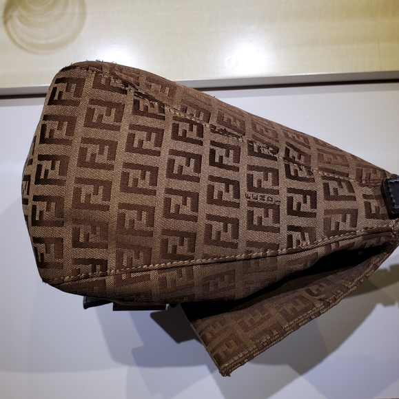 Fendi Zucchino Mama vintage canvas shoulder bag- brown/beige gold hardware - Picture 8 of 13